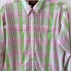 Wrangler Aura Women’s Plaid Snap Button Shirt Iridescent Snaps